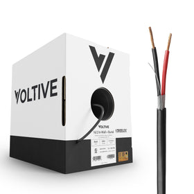 Voltive 16AWG speaker wire with black jacket for long in-wall runs.