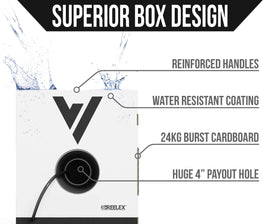 Voltive 500 ft box with winding minimizes kinks and makes pulling cable easier.