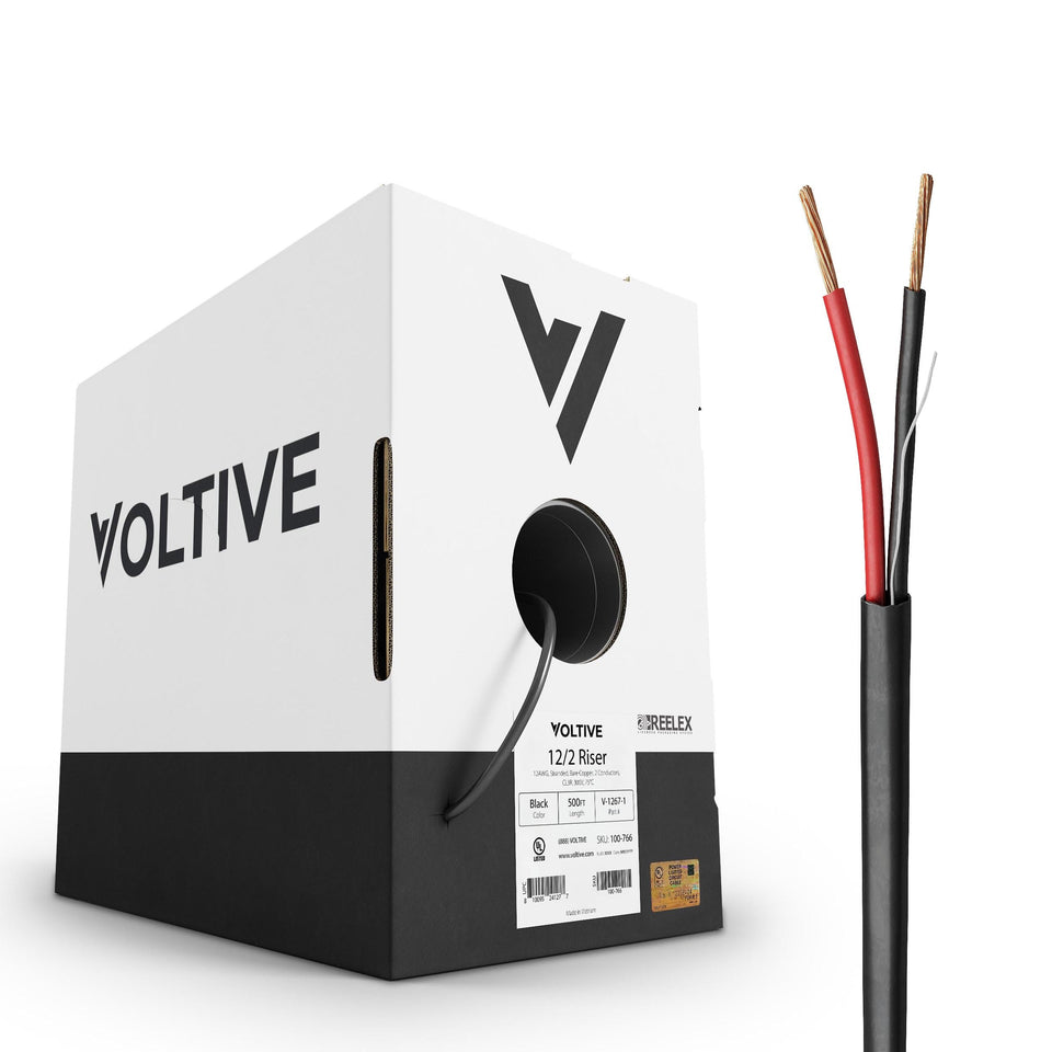 Voltive V-1267-1 12/2 speaker wire boxed for easy handling and storage