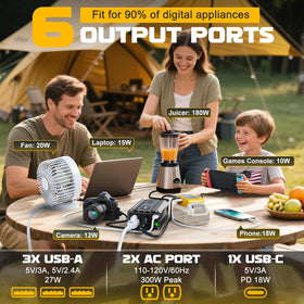 VoLtTech inverter side view showing compact, portable design for travel