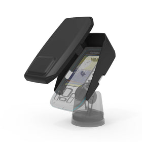 VOMENC fish finder cover with sun visor protects Garmin Striker from glare on bright days