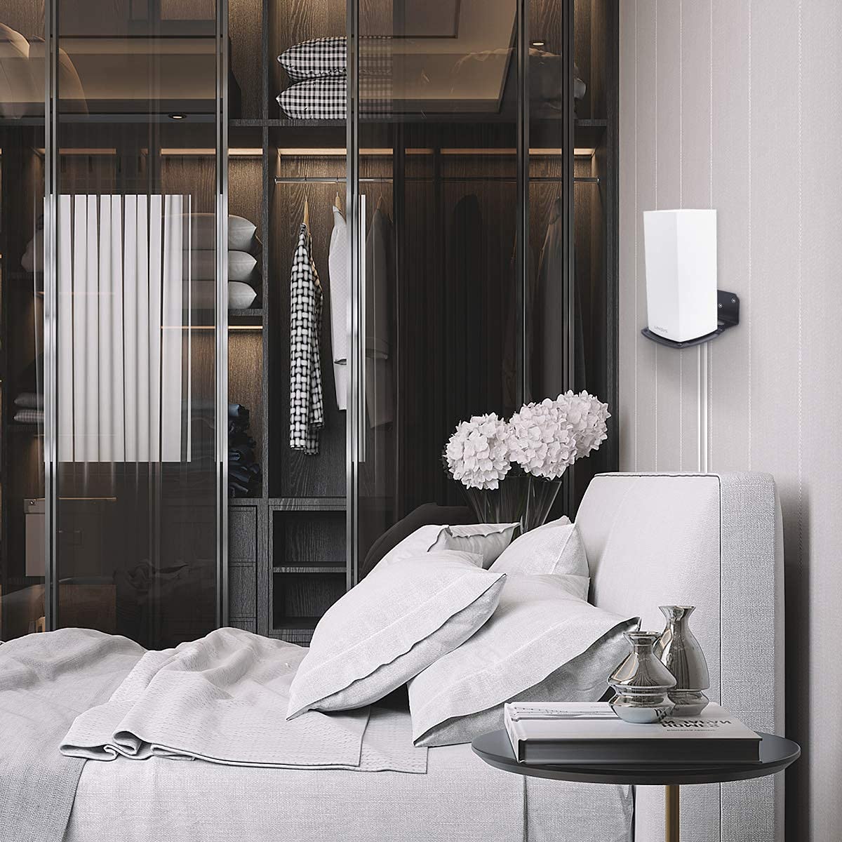 VOMENC Linksys Velop wall mount bracket ready-to-use installation on wall.