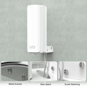 VOMENC Orbi wall mount bracket kit contents laid out with screws and nuts