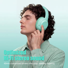 Vonaural folded headphones in travel case illustrating portability and easy packing