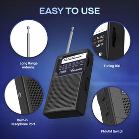 Vondior emergency radio offers AM/FM/NOAA bands for versatile coverage.