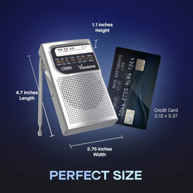 VONDIOR NOAA radio headphone jack for private listening on the go.