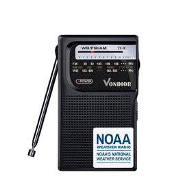 Vondior portable NOAA weather radio for reliable alerts on the go.
