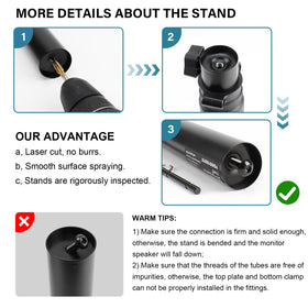 Vondynote next to studio monitor showing scale and capacity for heavier speakers