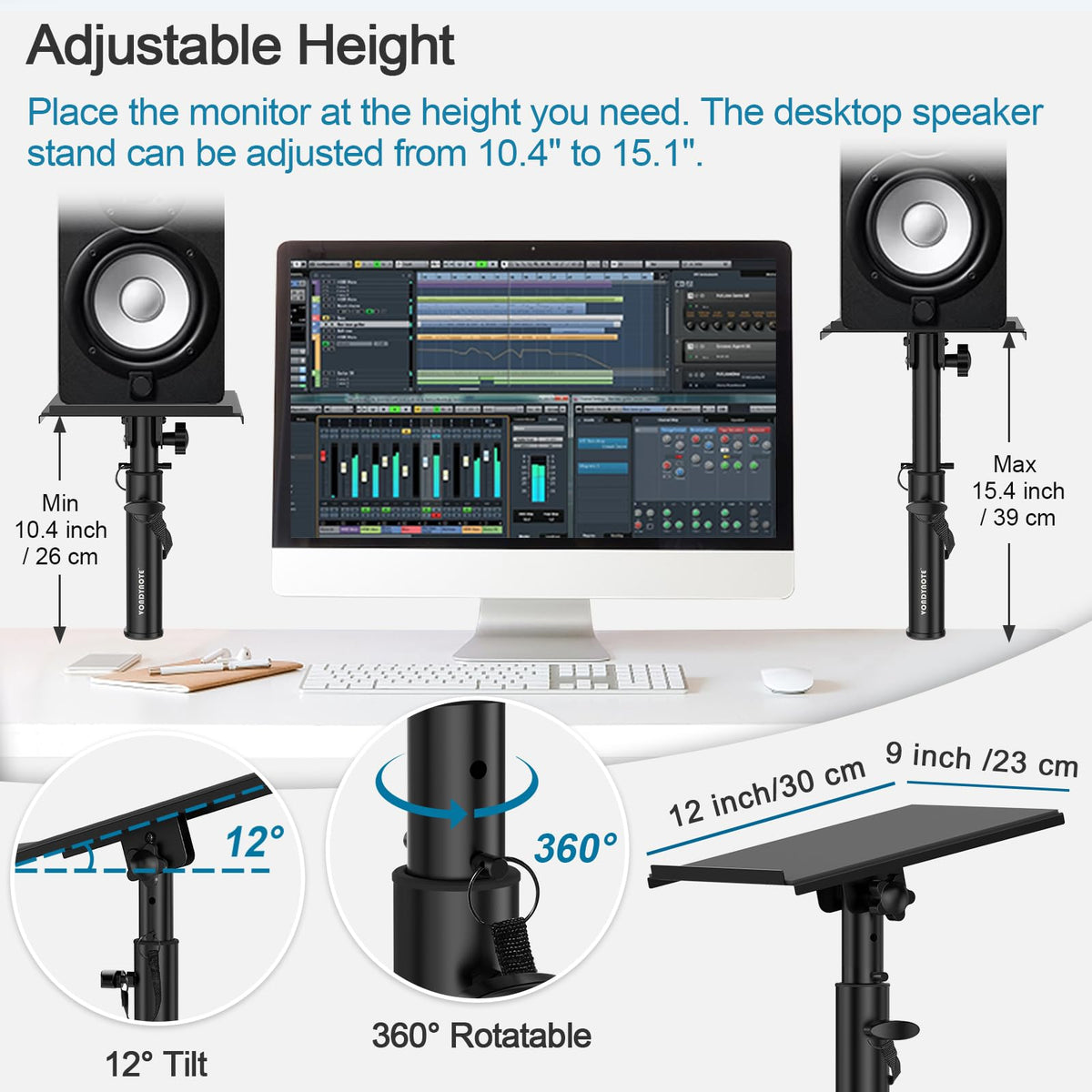 Vondynote top plate close-up with 3mm EVA pad reducing speaker vibration and slip