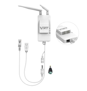 VONETS front panel showing compact industrial WiFi bridge, reliable connectivity