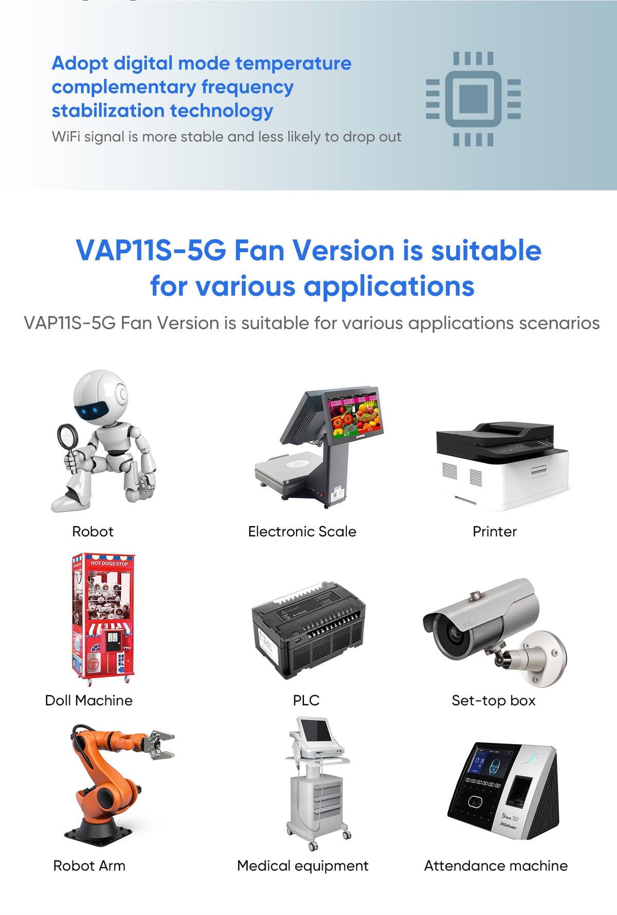 Vonets VAP11S-5G mounted on industrial DIN rail showing rugged installation benefit
