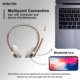Vonztek soft leatherette ear cushion detail showing comfort for long wear benefit