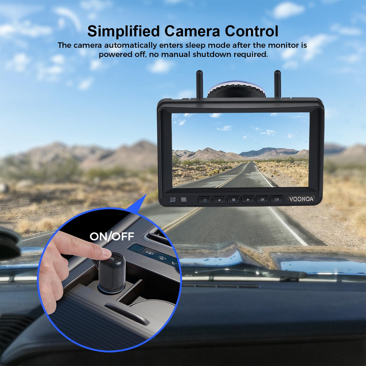 VOONOA 2 magnetic wireless backup camera rear view aids multi-angle towing