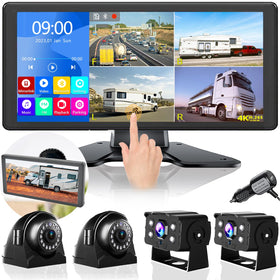 VOONOA 4K RV backup monitor with quad split display for safer driving