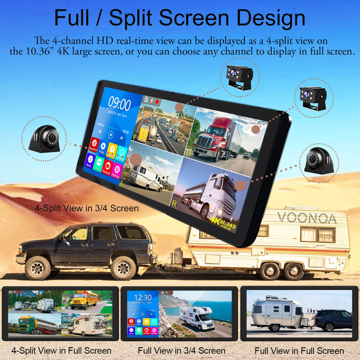 VOONOA DVR loop recording interface captures events automatically