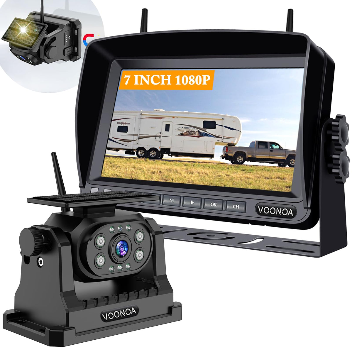 VOONOA wireless backup camera with magnetic base enables quick, tool-free installation.