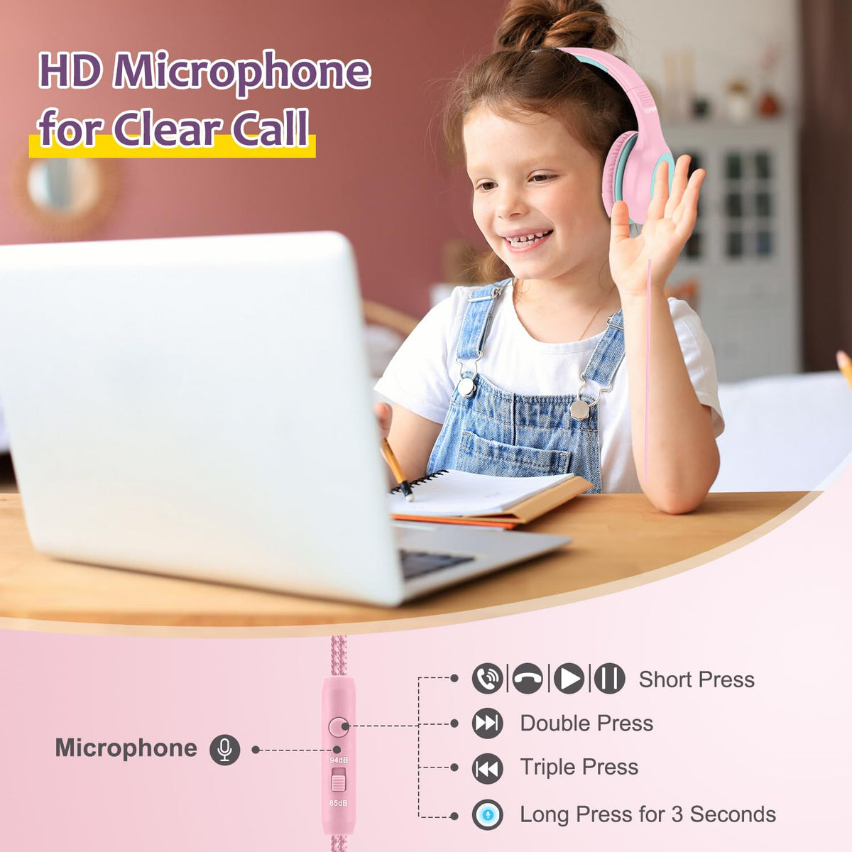 Voopwink KH3 inline remote with volume control for easy media use.