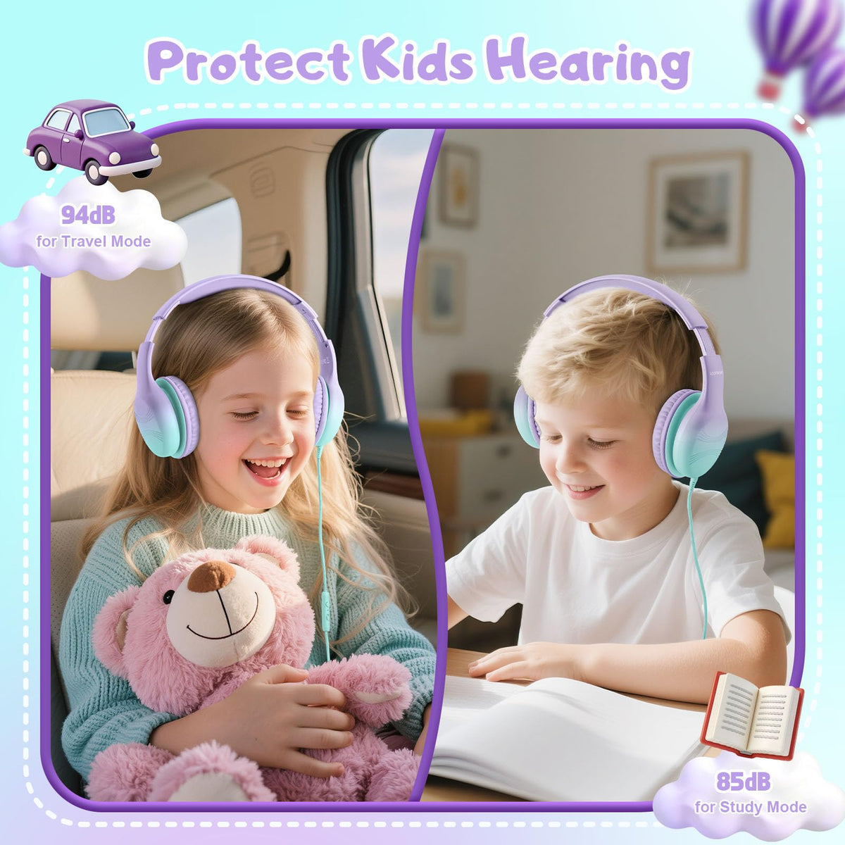 Voopwink KH5 worn by a child using a tablet for learning.