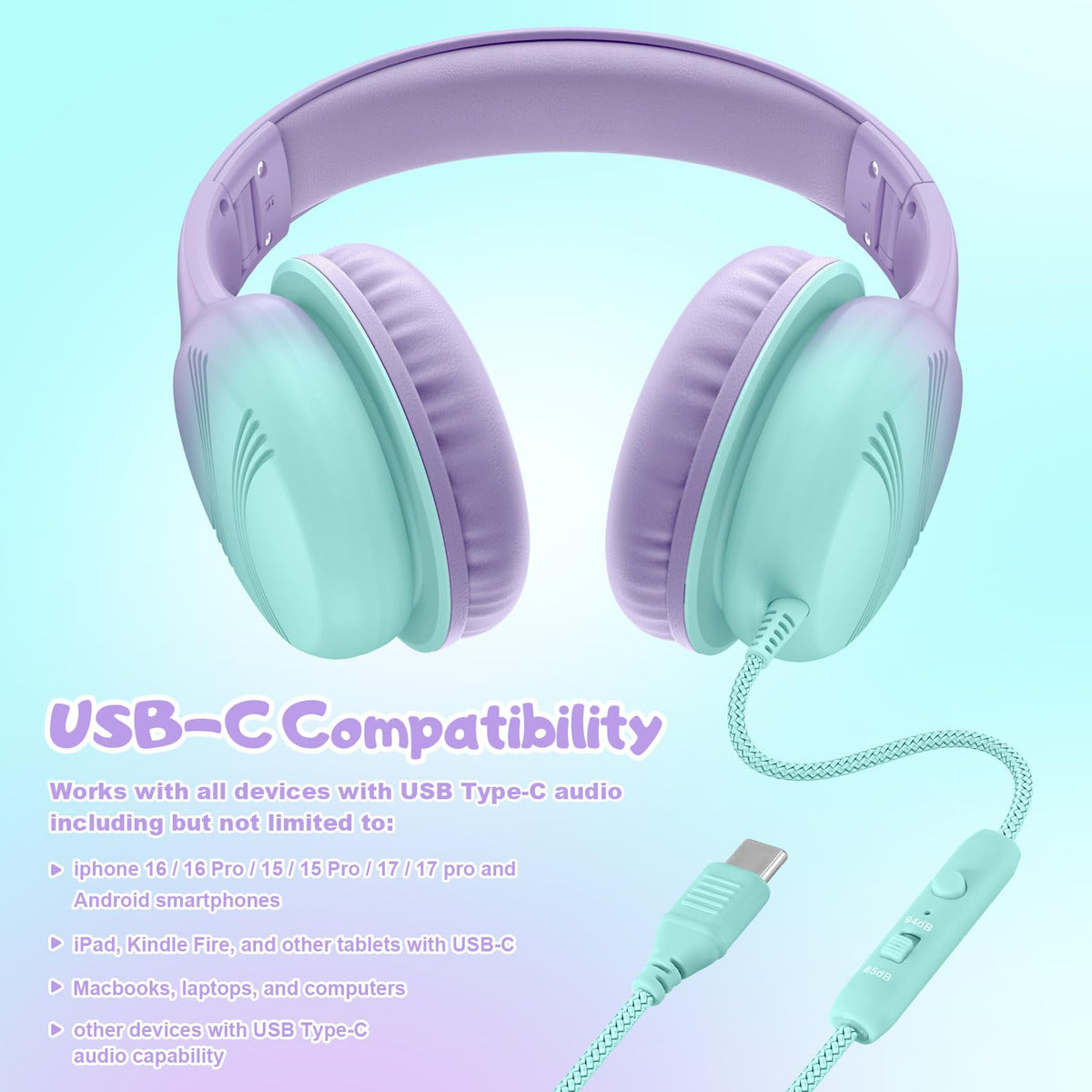 Voopwink KH5 volume control with 85/94 dB limits.