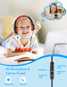 Voopwink kids headphones cushioned ear cushions for all-day comfort