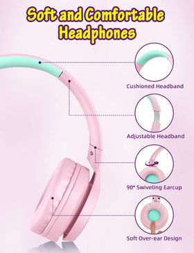 Voopwink pink headphones with 3.5mm jack for versatile device compatibility.