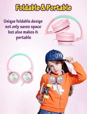 Voopwink pink headphones include a multifunction button for calls and track control.