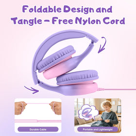 Voopwink kids headphones for school and travel, USB-C ready.