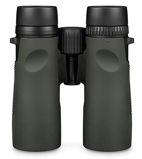 Vortex Diamondback 10x42 eyecups adjusted for comfortable eye relief.