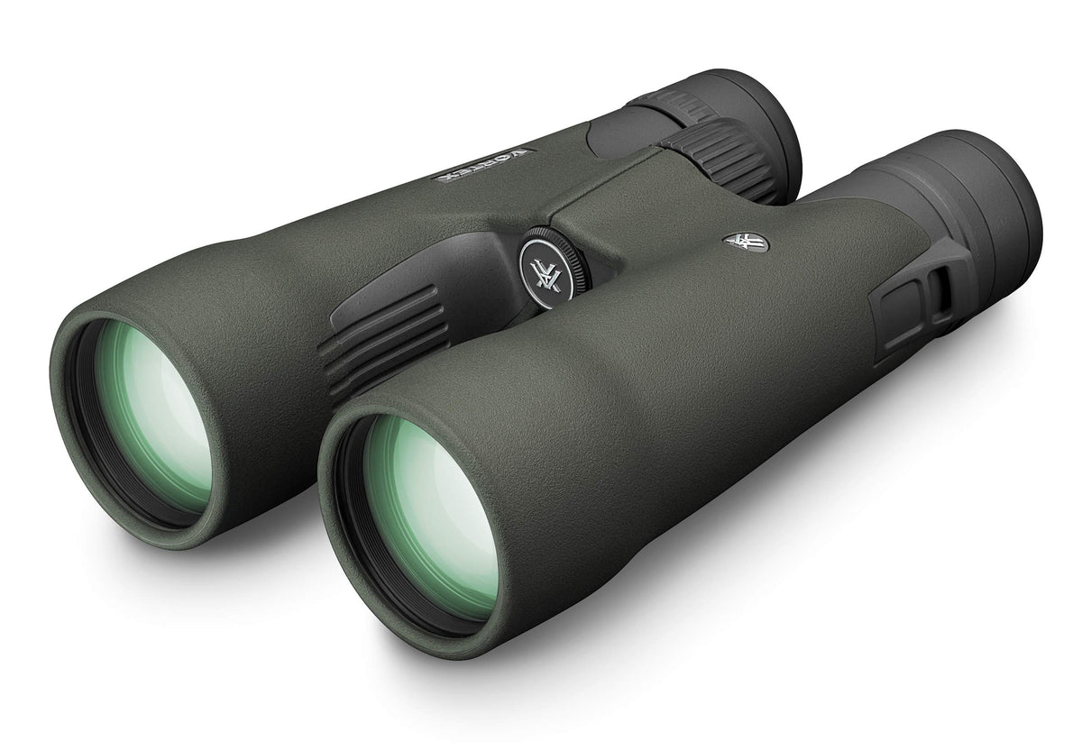 Vortex Razor UHD 10x50 binoculars showing diopter adjustment for precise eye alignment.