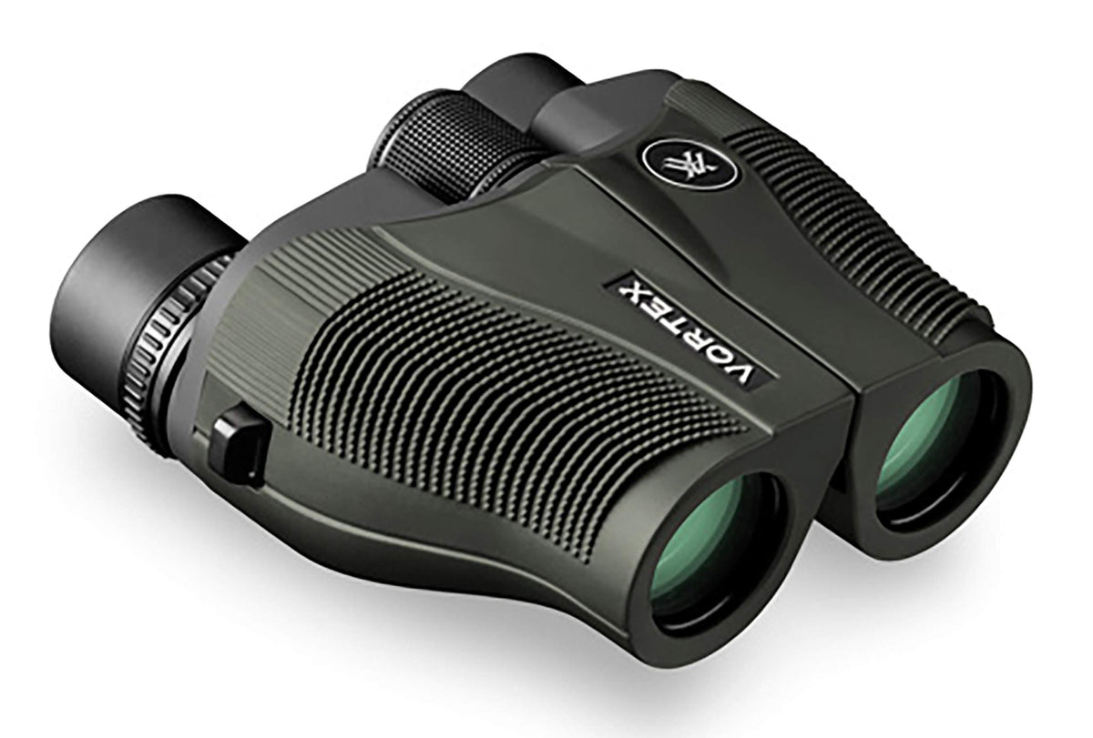 Vortex Vanquish 8x26 binoculars in a compact travel-ready profile.