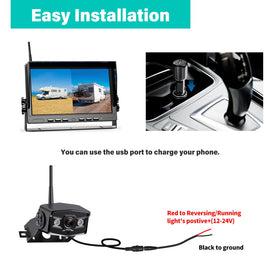 Vosaplk Nuoenx rear camera offers wide viewing for trailer or truck back-up.
