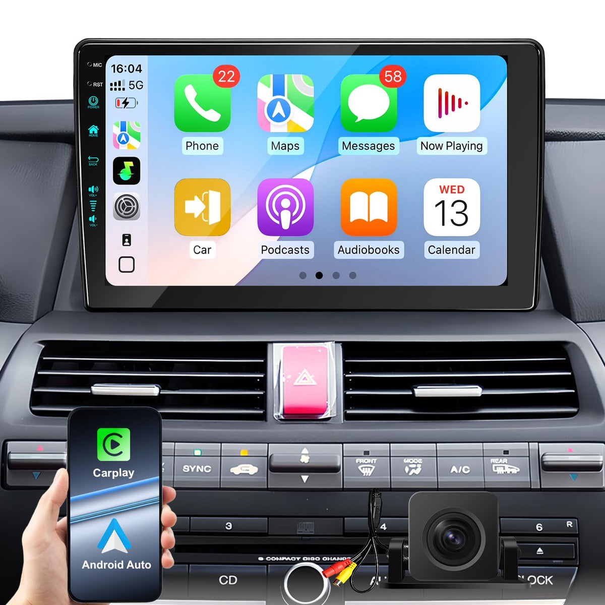 Vosynok 10.2-inch dashboard display for Honda Accord enhances visibility and readability.