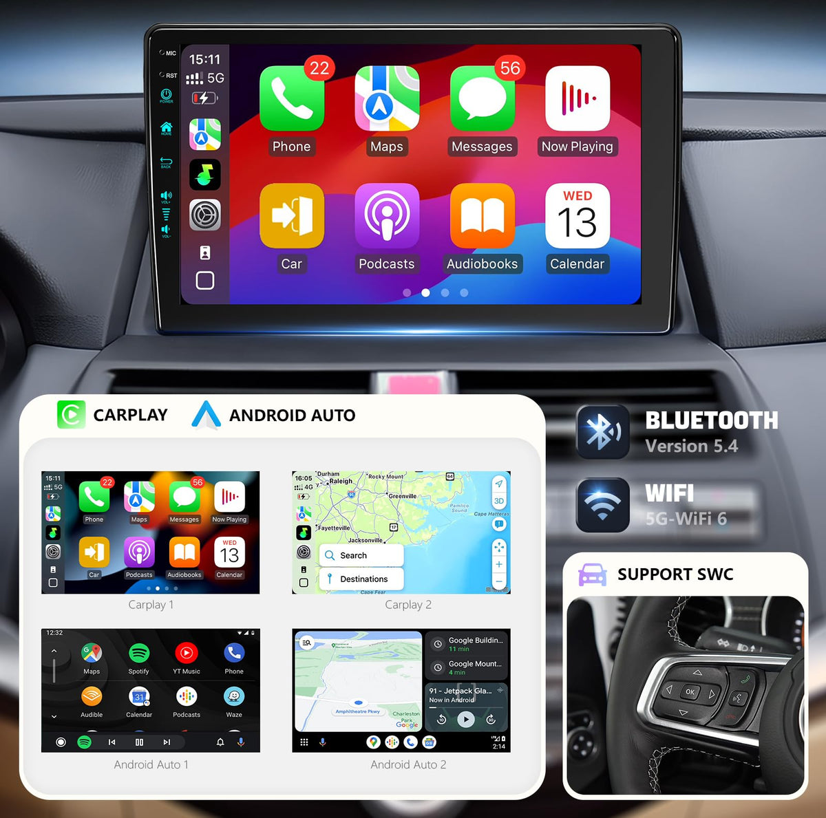 Vosynok Android 13 system in Honda Accord enables smooth infotainment.