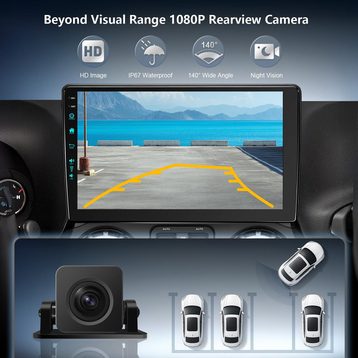 Vosynok mirror and split-screen navigation for multitasking while driving