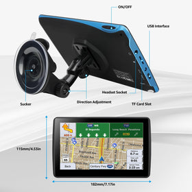 VOUJUCY 7inch GPS navigator vehicle size input supports safe truck and RV routing
