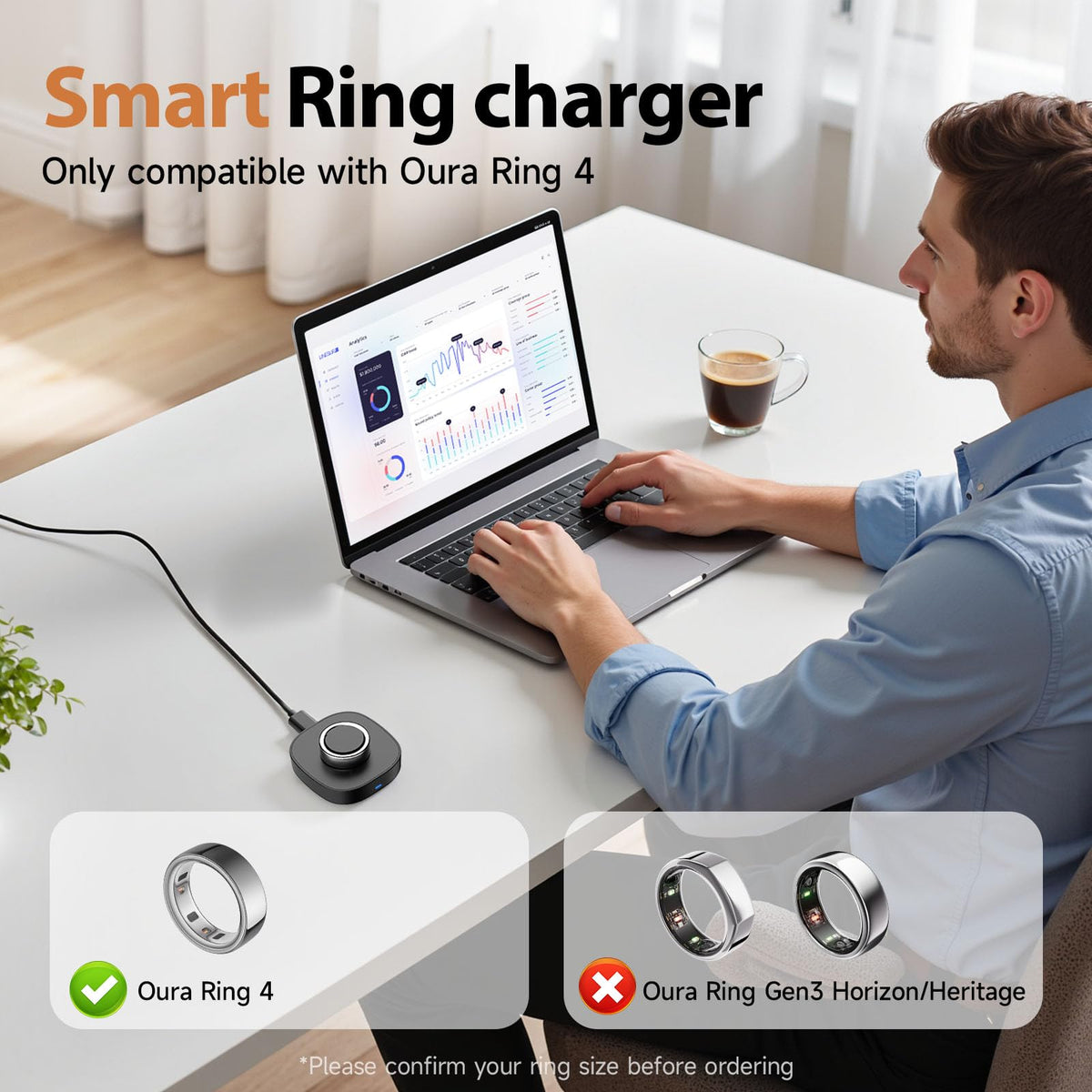 VOVELF USB-C cable with Ring Gen4 charger enables fast connections.