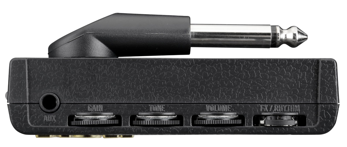 VOX amPlug 3 aux in jack connection shown for playing along with tracks
