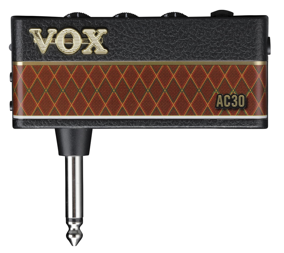 VOX amPlug 3 AC30 front view showing logo and main output, showcasing compact professional tone