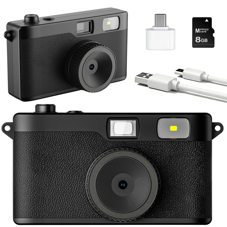 Voxcamy screen-free digital camera front view with vintage design for easy moments