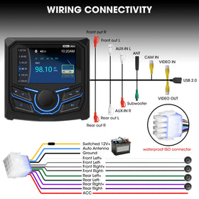 VOXXBASS easy installation with gauge mounting hole and labeled wiring harness.