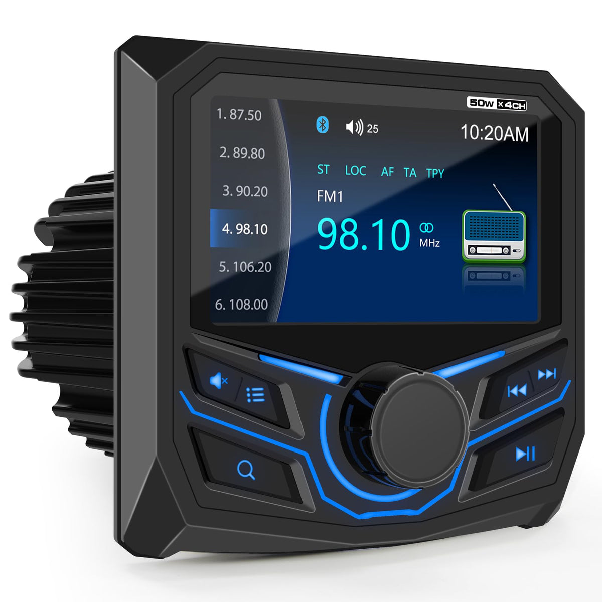 VOXXBASS marine-grade Bluetooth radio receiver with weatherproof design for outdoor marine use.