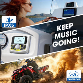 VOXXBASS marine radio AUX USB port expands your music library