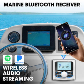 VOXXBASS marine radio LCD display provides clear readings outdoors
