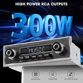 VOXXBASS retro radio AM FM tuner provides broad station access for music and news