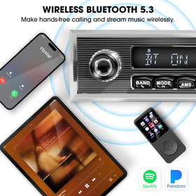 VOXXBASS retro radio Bluetooth microphone enables hands-free calls and clear wireless audio