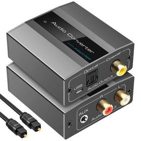 VPFET analog-to-digital converter with RCA to Toslink output for clean digital audio.