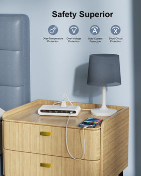 VPSUN next to a phone to show size and compact, space-saving design