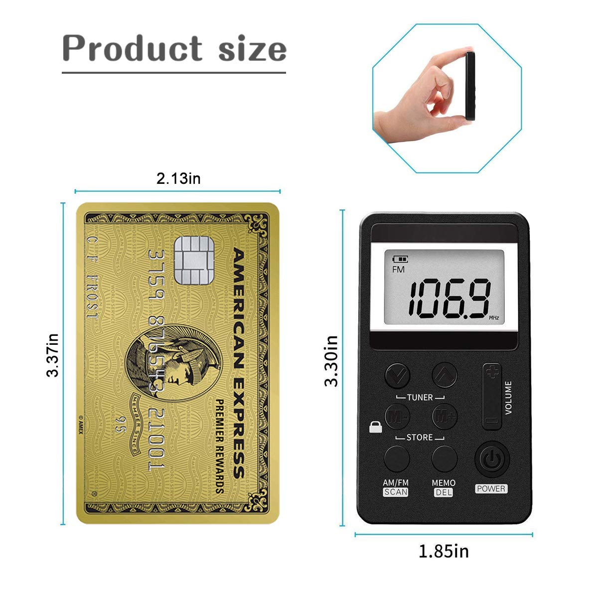 VR-robot compact card-size radio fits easily in pockets.