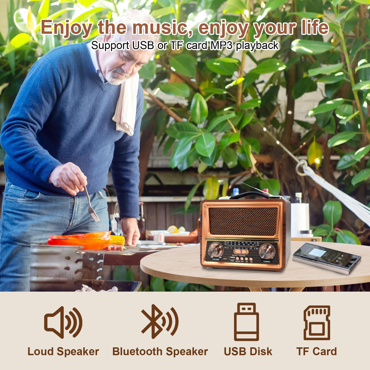 VR-robot paired to a phone demonstrating Bluetooth streaming convenience