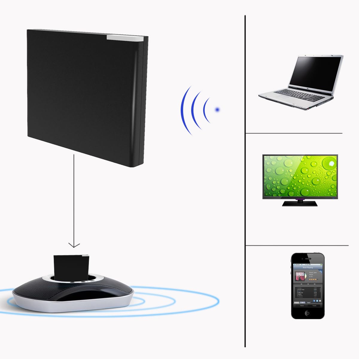 VR-robot next to coffee cup for size comparison and discreet footprint benefit